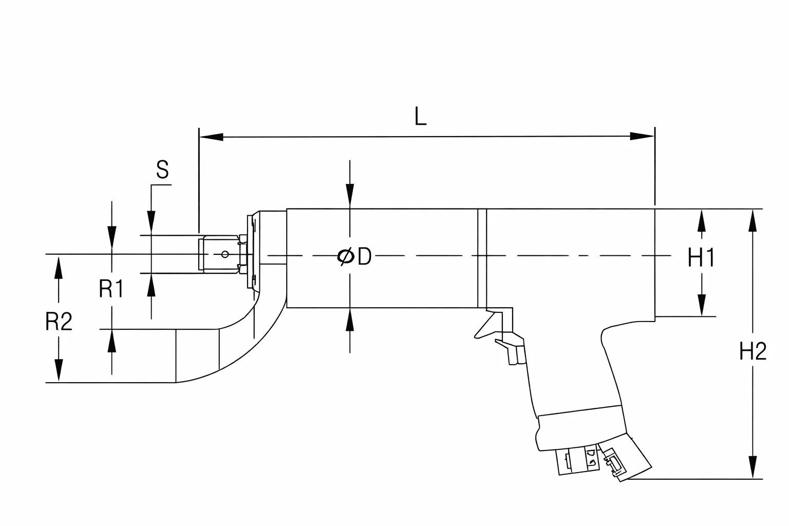 Diagram Of Straight Type Pneumatic Torque Wrench